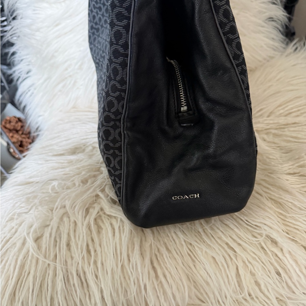 Designer-Patterned Graphite Shoulder Bag with Double Straps - Picture 6 of 13